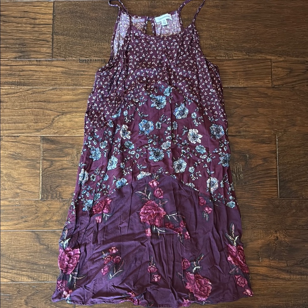 Floral Purple Sleeveless Dress